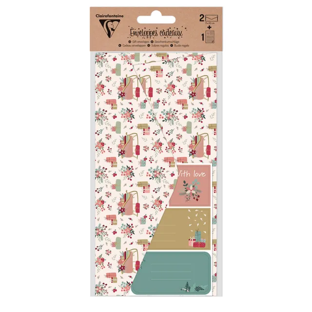clairefontaine-pollen-set-2-enveloppes-no-l-dl-11x22-cm-160g-motifs image 1