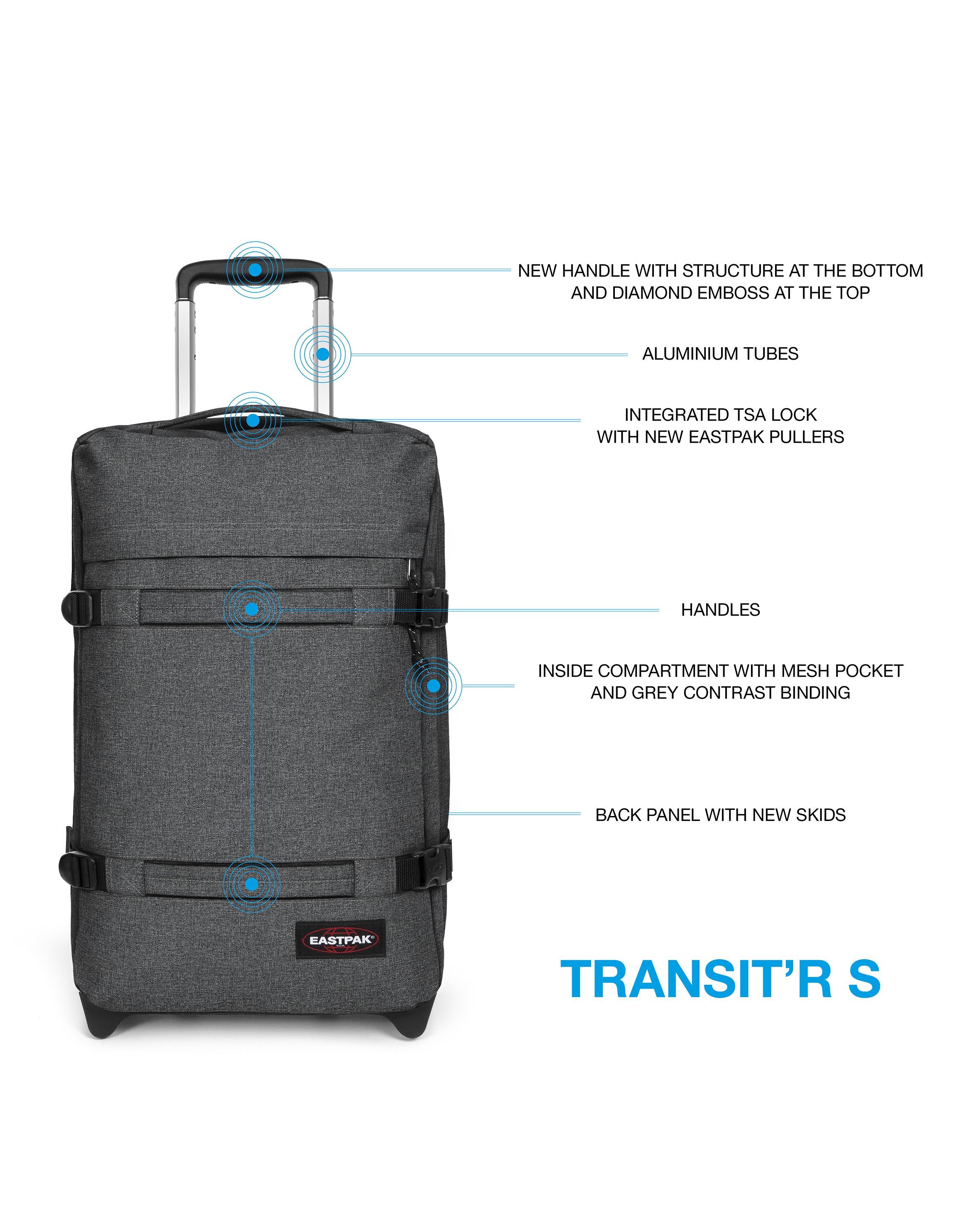 eastpak-transit-r-s-valise-cabine-souple-noire-black-denim-petit image 5