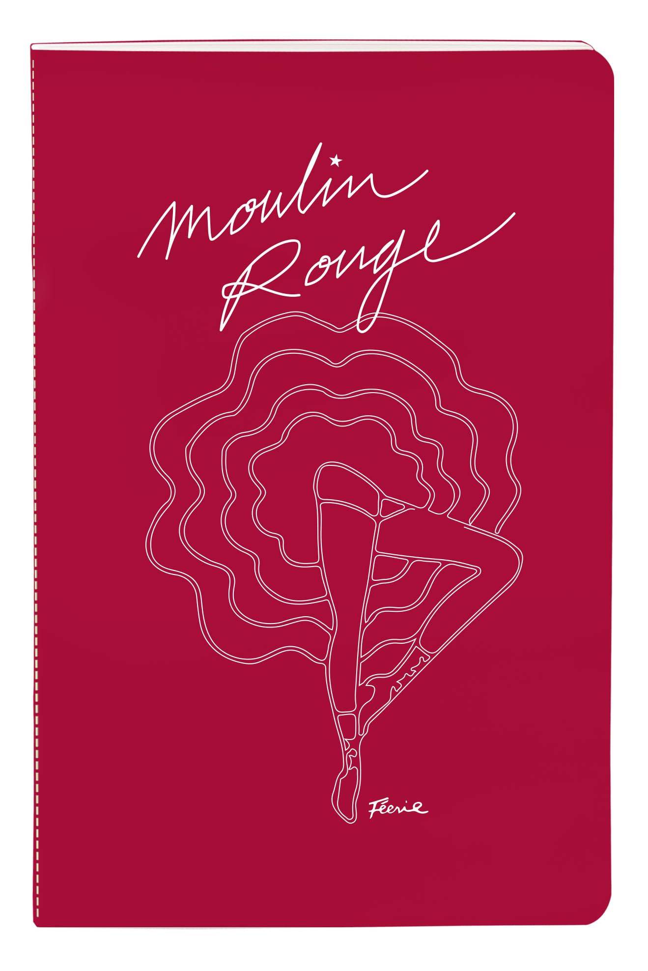 clairefontaine-moulin-rouge-carnet-cousu-11x17-cm-lign-64-pages image 1