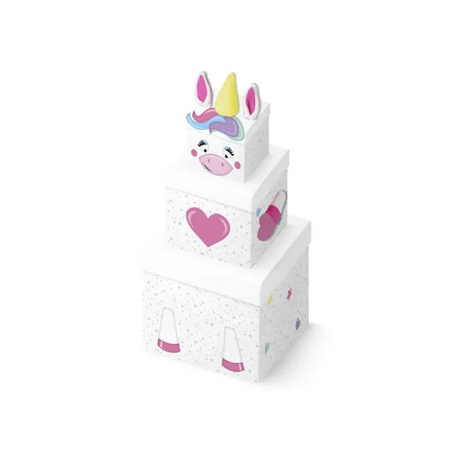 clairefontaine-tulip-paper-bo-tes-licorne-lot-de-3-rangement image 1