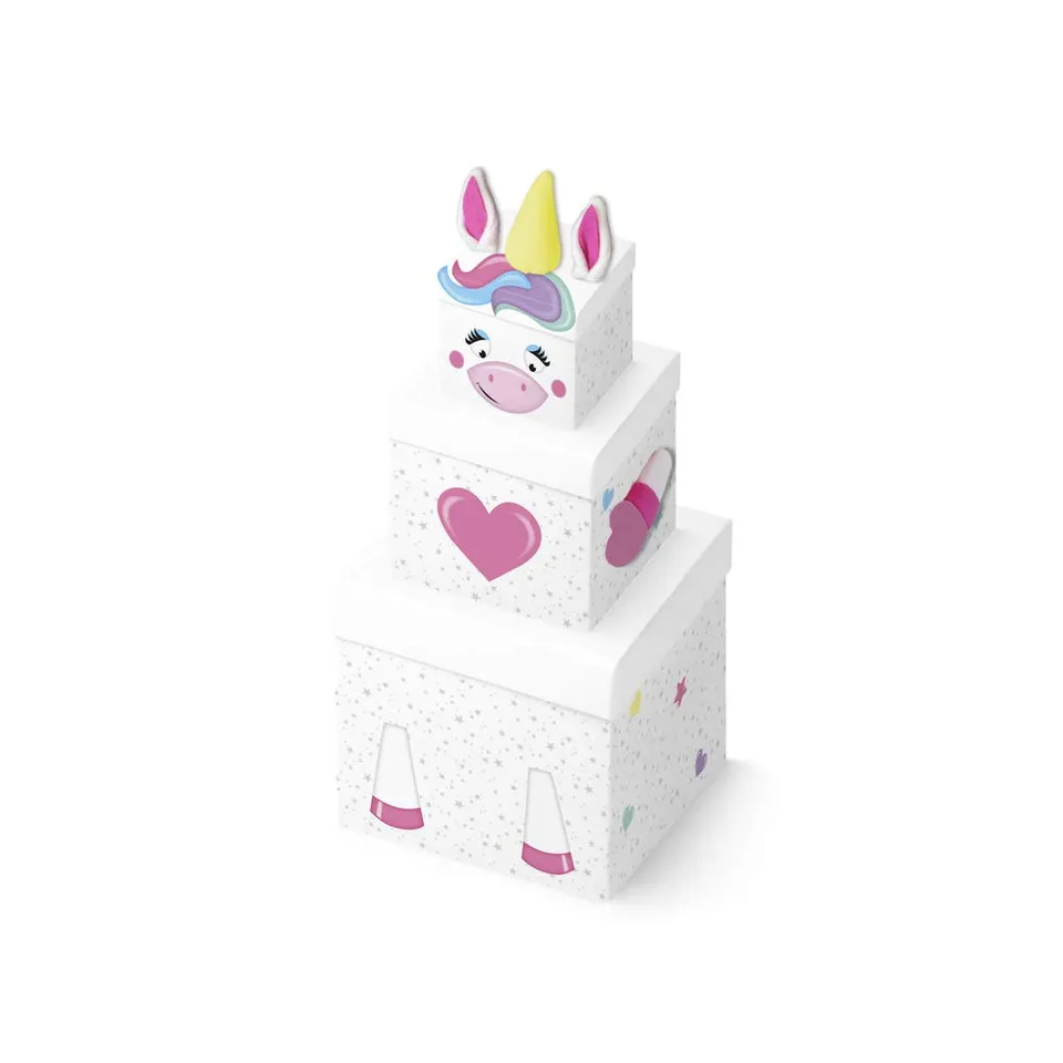 clairefontaine-tulip-paper-bo-tes-licorne-lot-de-3-rangement image 1