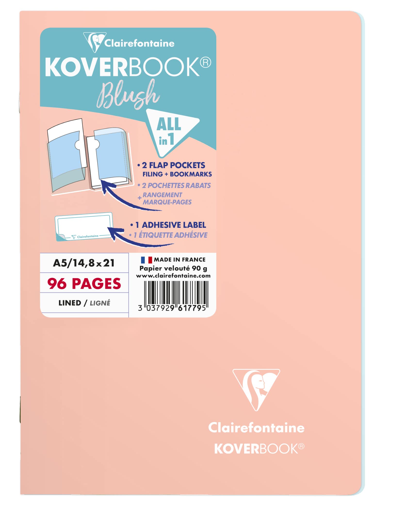 clairefontaine-koverbook-cahier-a5-bleu-givr-lign-96p-90g image 8