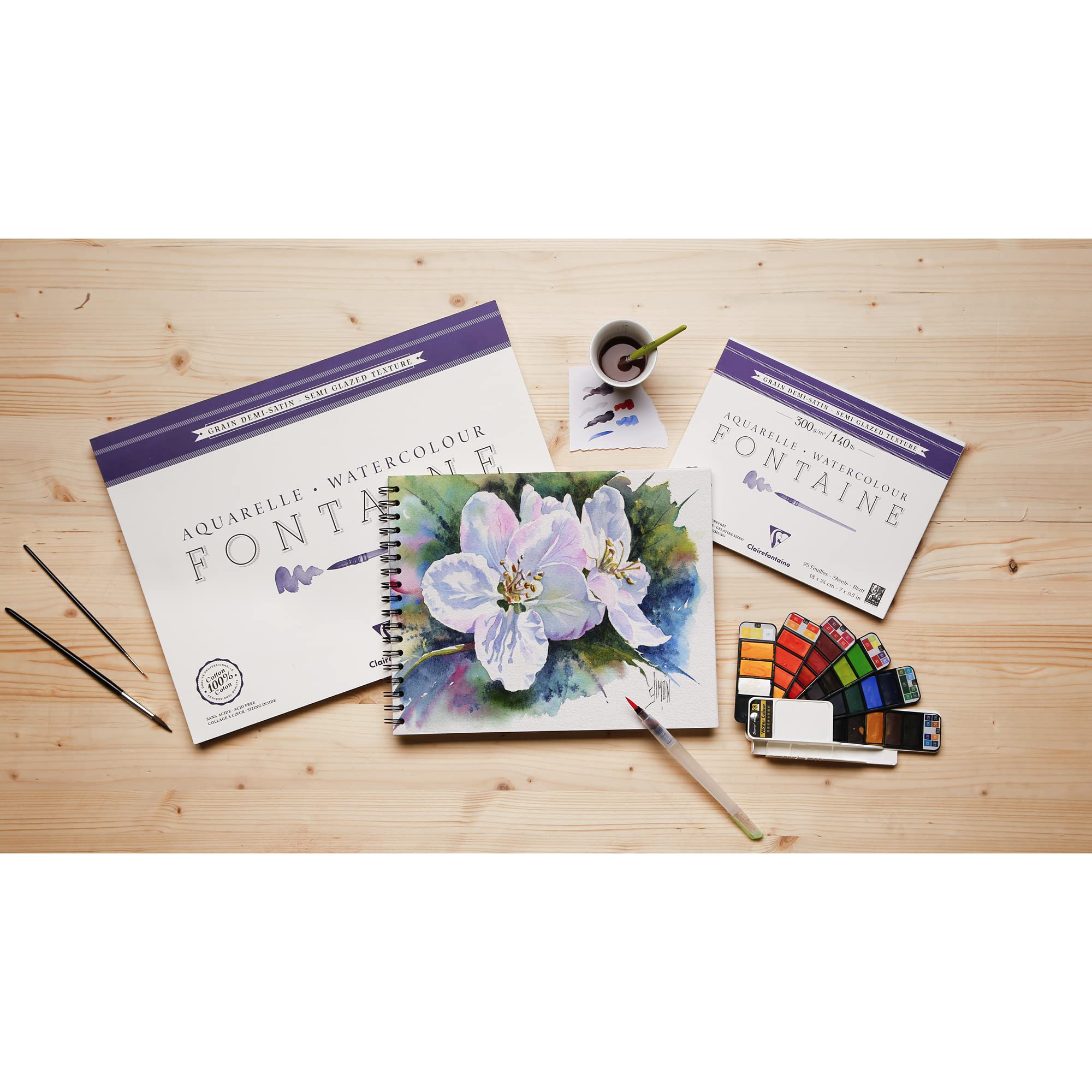 clairefontaine-fontaine-bloc-aquarelle-36x48-cm-300g-grain-demi-satin image 2
