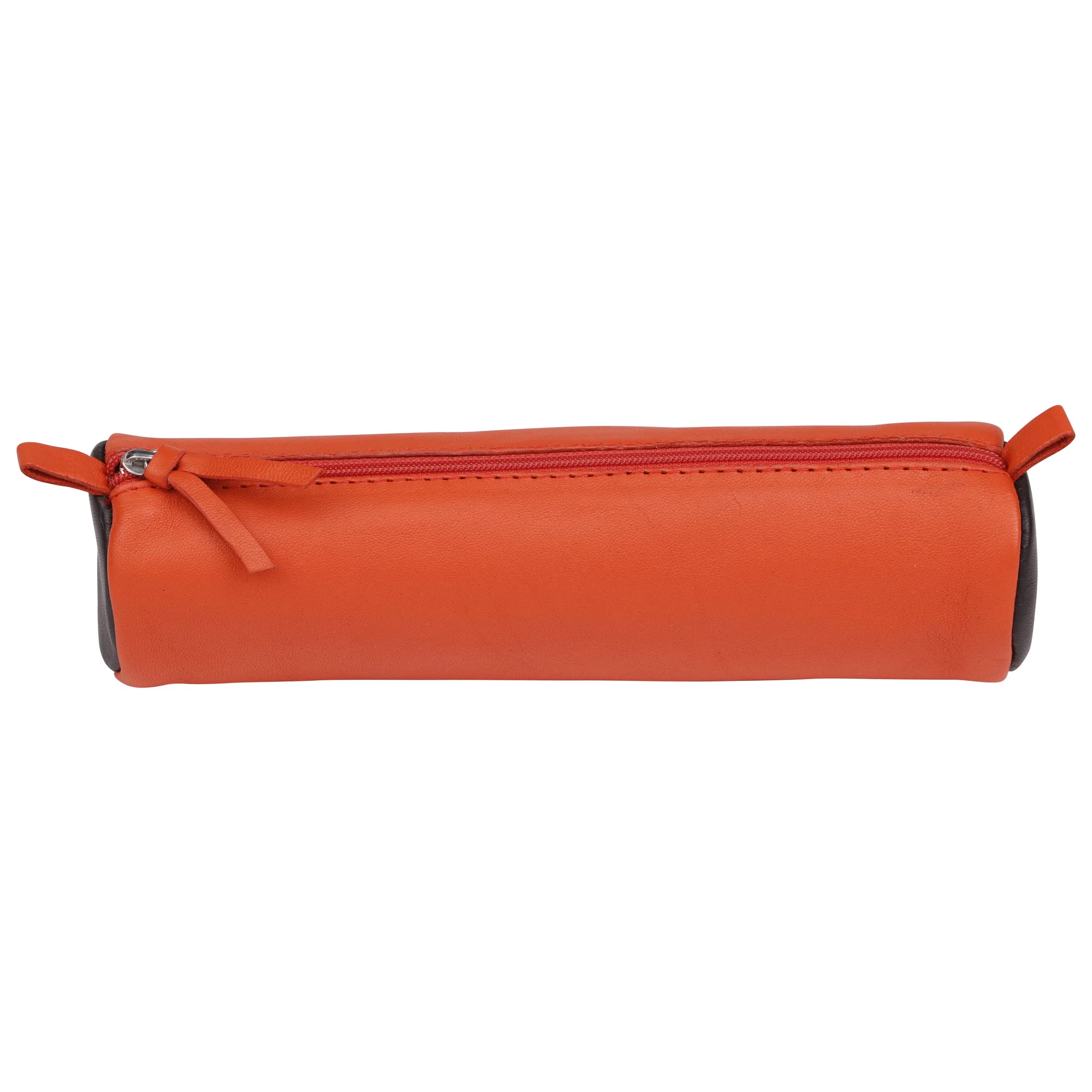 clairefontaine-age-bag-8298c-trousse-cuir-orange-marron-5-5x22cm image 3