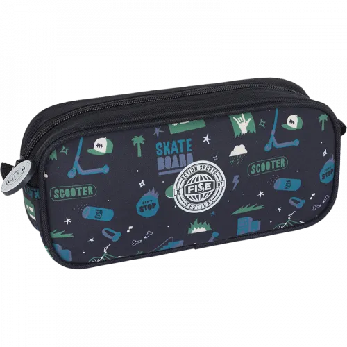 fise-papeterie-x-oberthur-trousse-rectangle-noir-vert-skate image 1