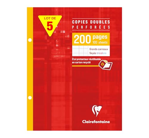 clairefontaine-4411c-copies-doubles-17x22-cm-lot-de-5-grands-carreaux image 4