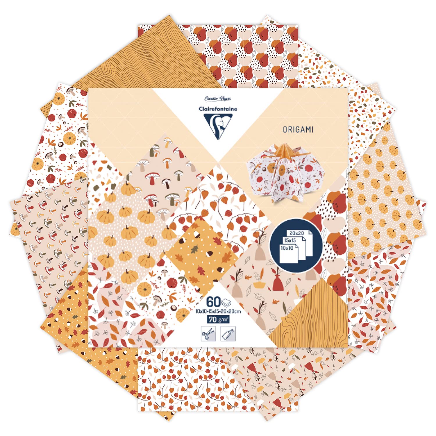clairefontaine-95379c-papier-origami-automne-60-feuilles-3-formats image 2