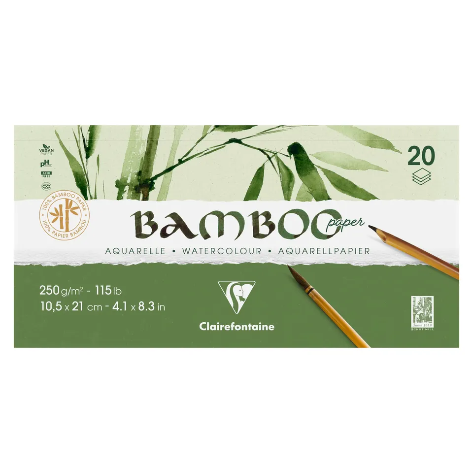 clairefontaine-painton-bloc-bamboo-aquarelle-250g-20-feuilles-10x15-cm image 1