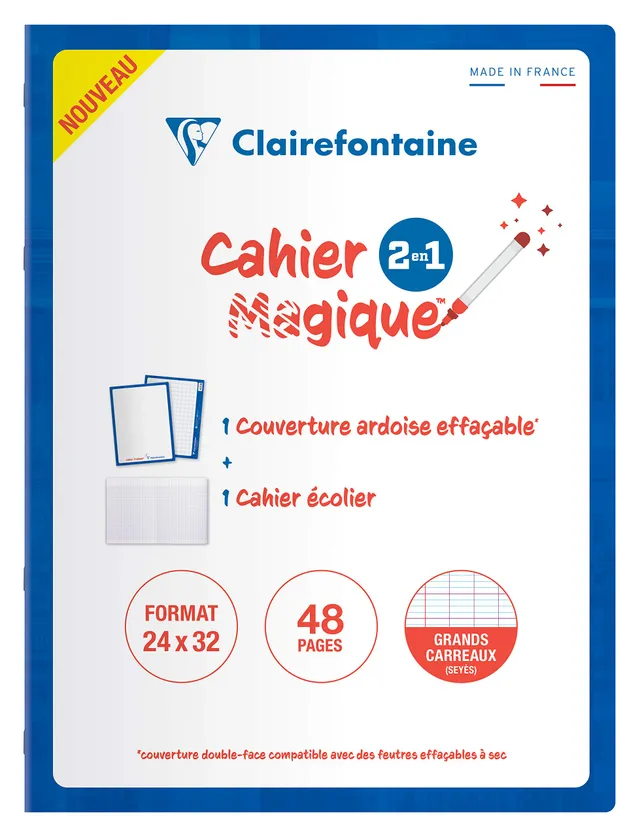 clairefontaine-cahier-magique-ardoise-24x32-cm-48p-sey-s image 1