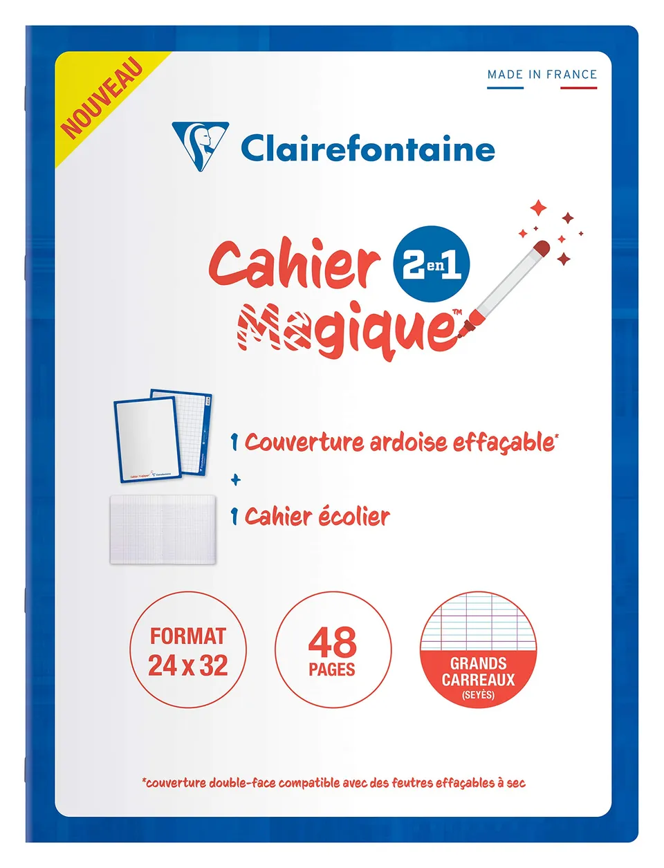 clairefontaine-cahier-magique-ardoise-24x32-cm-48p-sey-s image 1