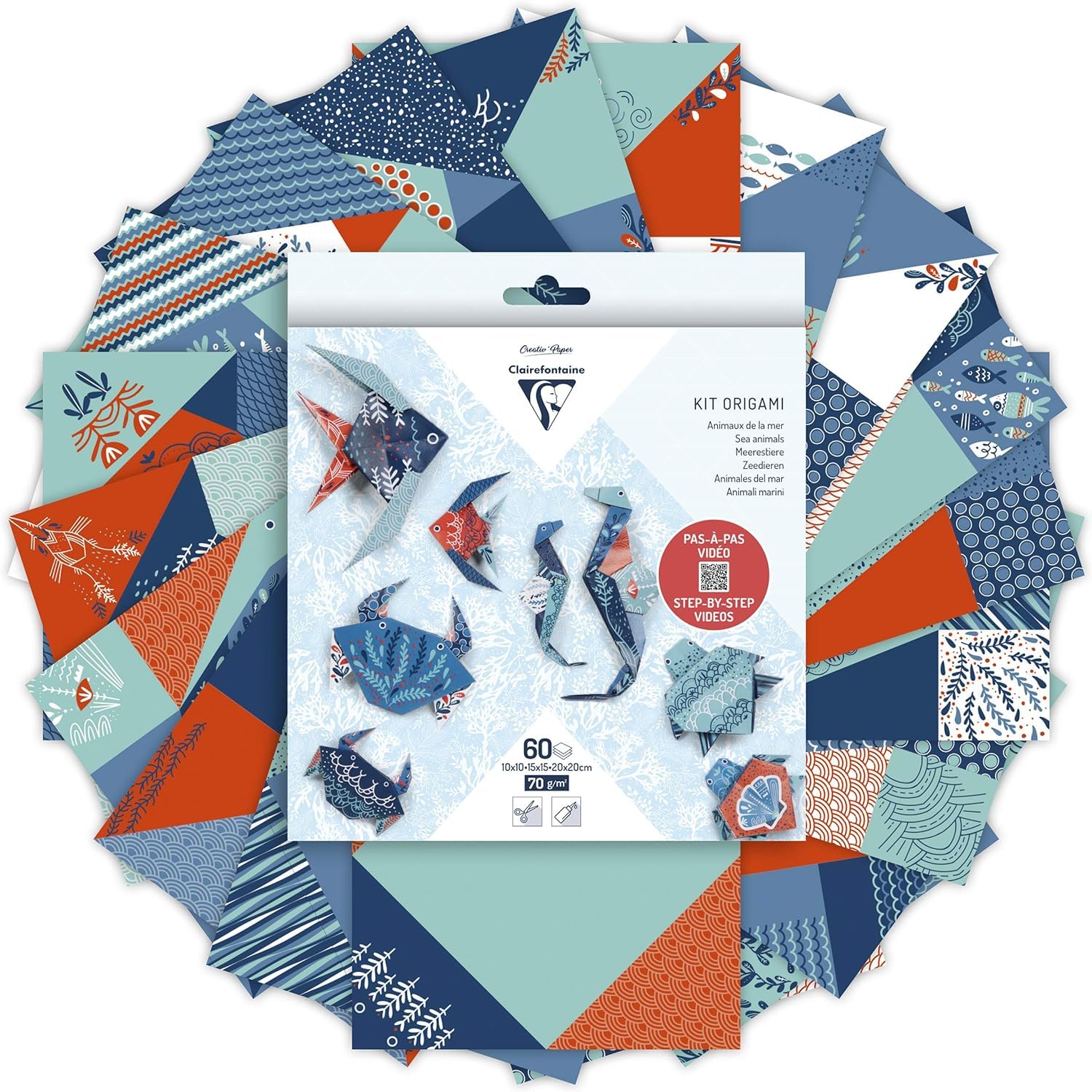 clairefontaine-95367c-kit-origami-faune-marine-60-feuilles image 2