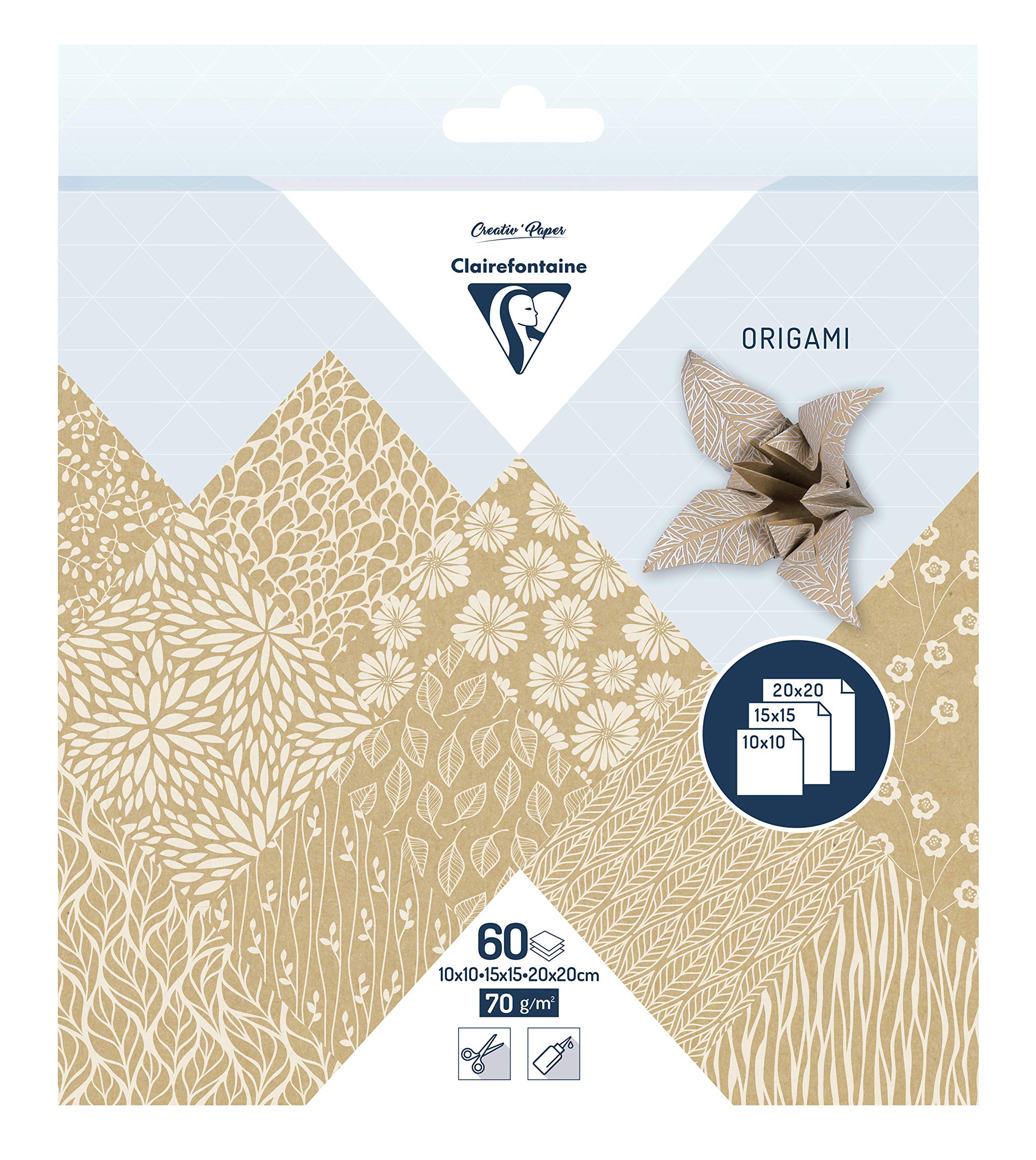 clairefontaine-tulip-paper-papier-origami-floral-kraft-60-feuilles image 1
