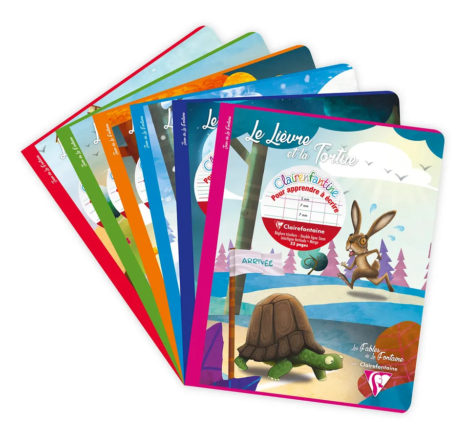 clairefontaine-fables-36794c-cahier-criture-17x22-double-ligne-3-mm image 1