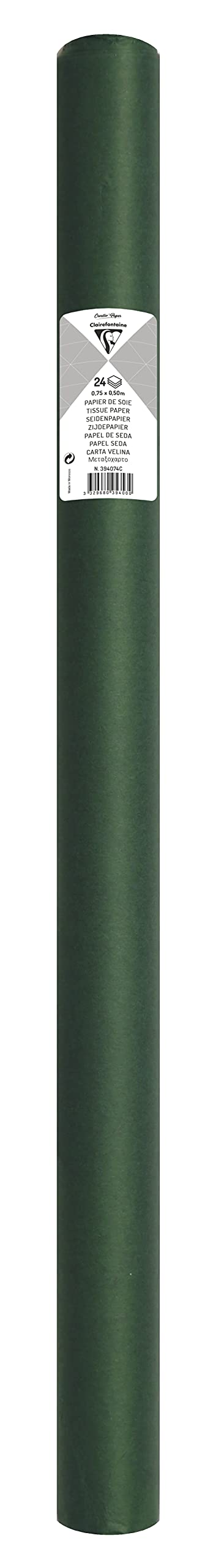 clairefontaine-tulip-394074c-papier-de-soie-vert-bouteille-24-feuilles image 2