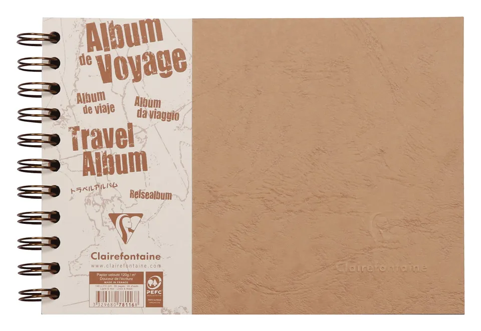 clairefontaine-nomaddict-album-voyage-a5-tabac-lign-80p image 1