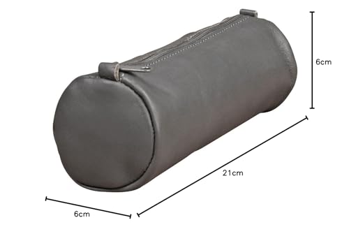 clairefontaine-age-bag-trousse-ronde-cuir-gris-21-cm-agneau image 6