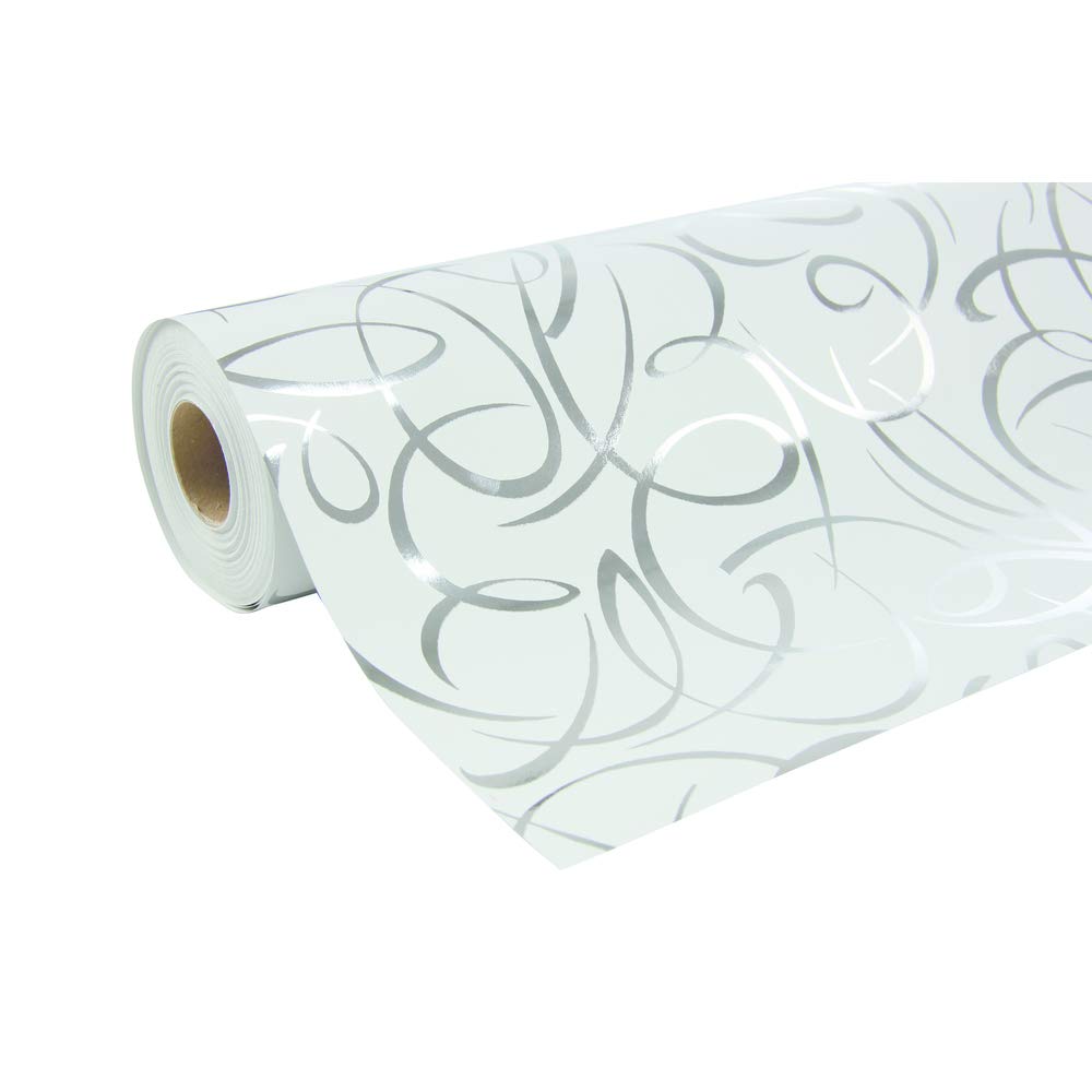 clairefontaine-211893c-papier-cadeau-50x0-70m-arabesques-argent-80g image 1