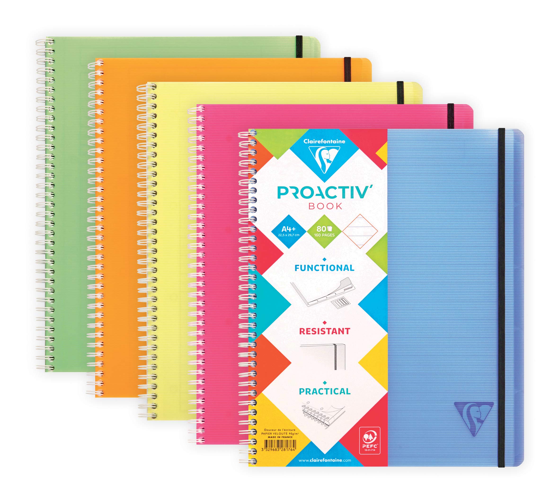 clairefontaine-proactiv-book-cahier-trieur-a4-spirale-160p-lign image 1