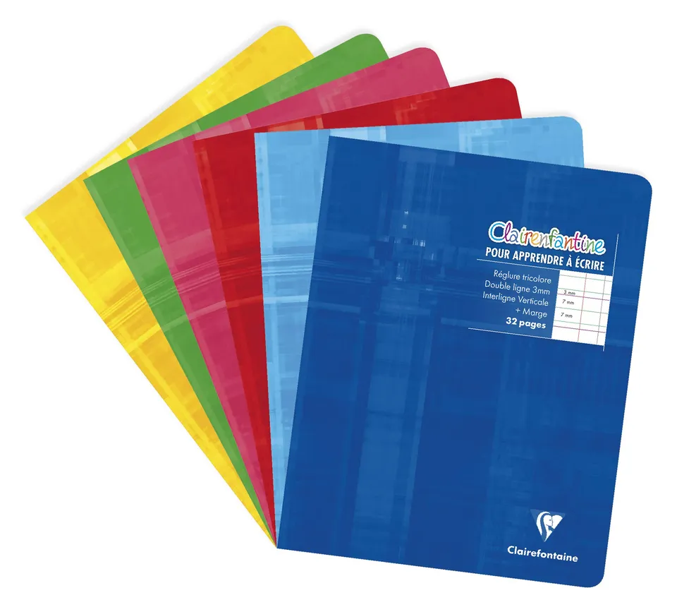 clairefontaine-cahier-criture-17x22-32p-double-ligne-3mm-90g image 1