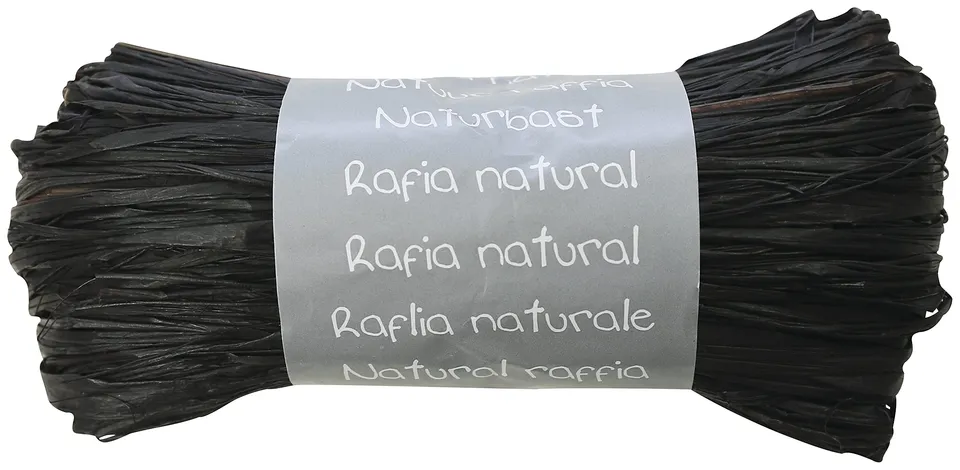 clairefontaine-pelote-raphia-noir-50g-1-50m-naturel image 1