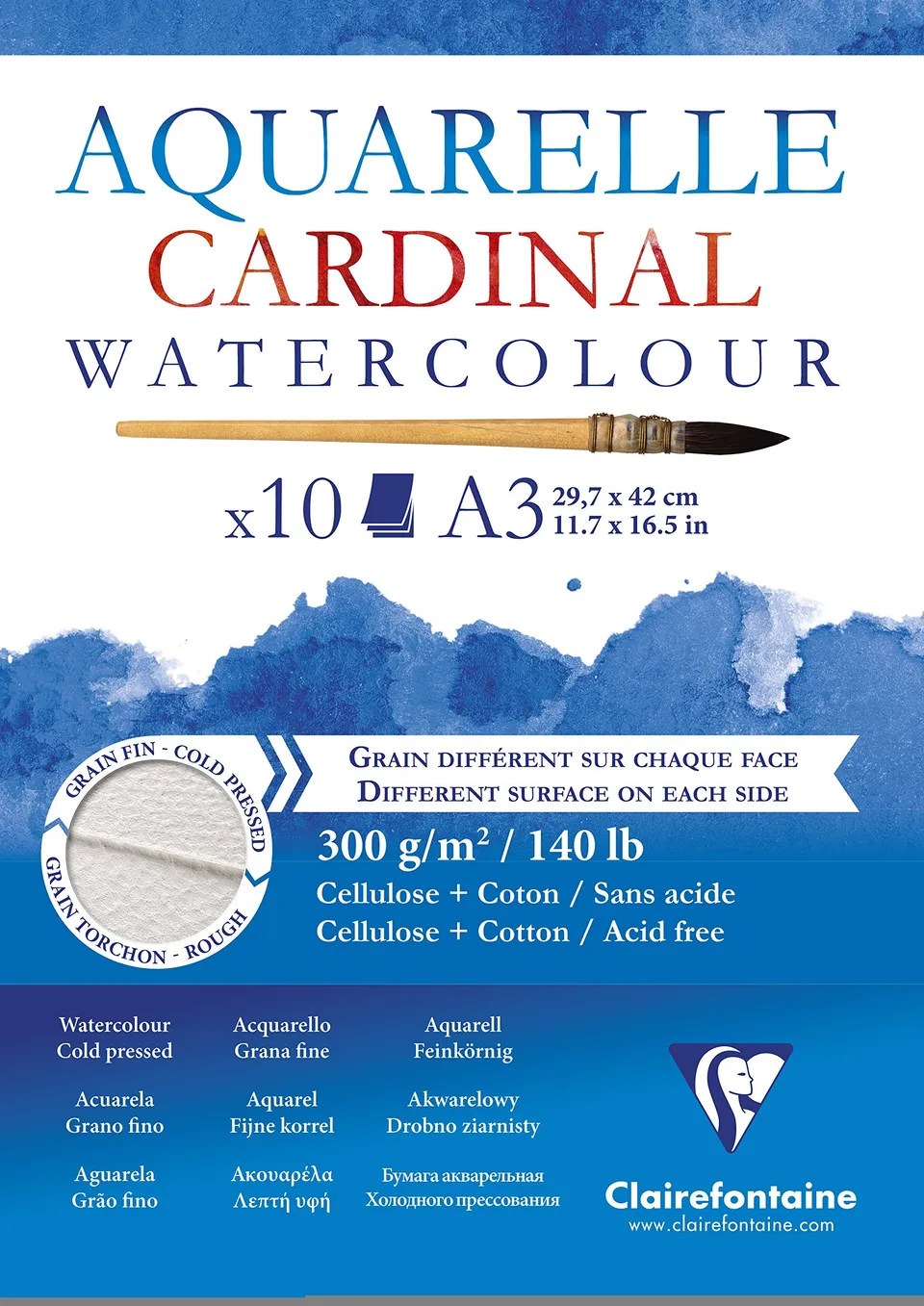clairefontaine-painton-bloc-aquarelle-a3-10-feuilles-300g-double-grain image 1