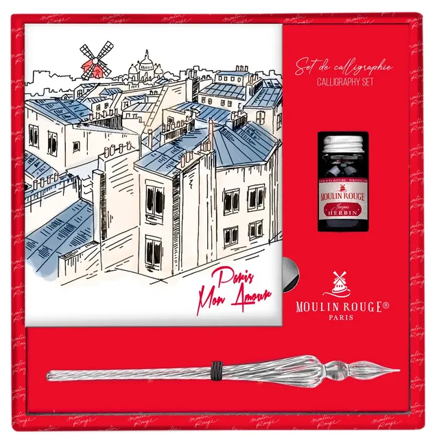 clairefontaine-moulin-rouge-812449c-coffret-calligraphie-plume-verre-encre image 1