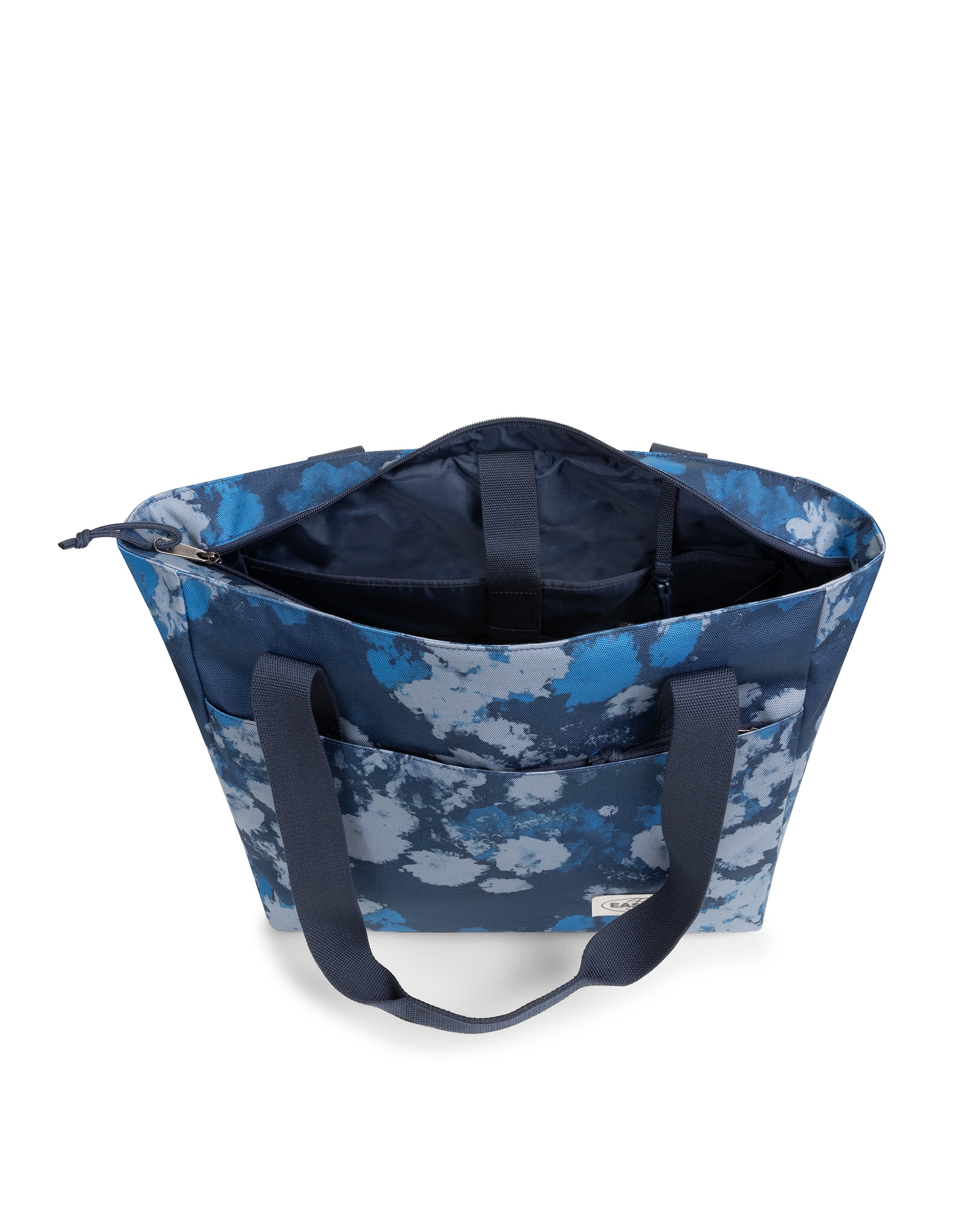eastpak-carry-tote-sac-cabas-washed-print-blue-grand-16-pouces image 3