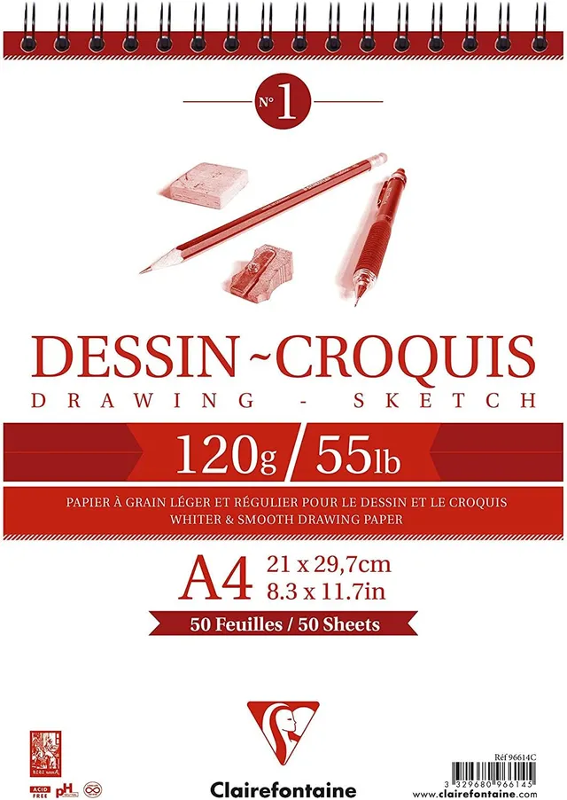 clairefontaine-painton-96614c-bloc-dessin-a4-120g-50-feuilles image 1
