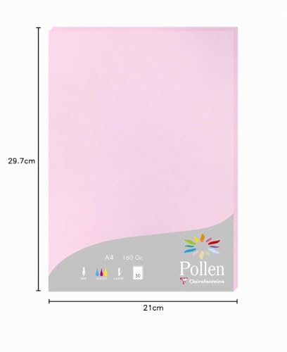 clairefontaine-pollen-14213c-papier-a4-160g-rose-drag-e-50-feuilles image 7