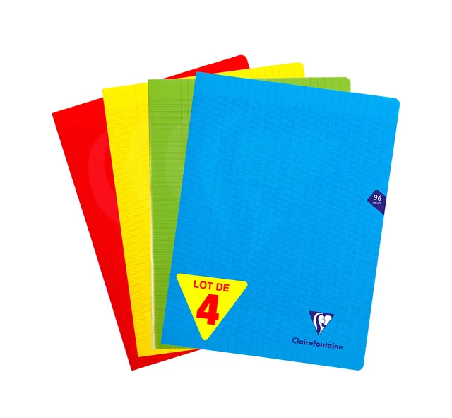 clairefontaine-293361amz-lot-4-cahiers-24x32-96p-grands-carreaux image 1