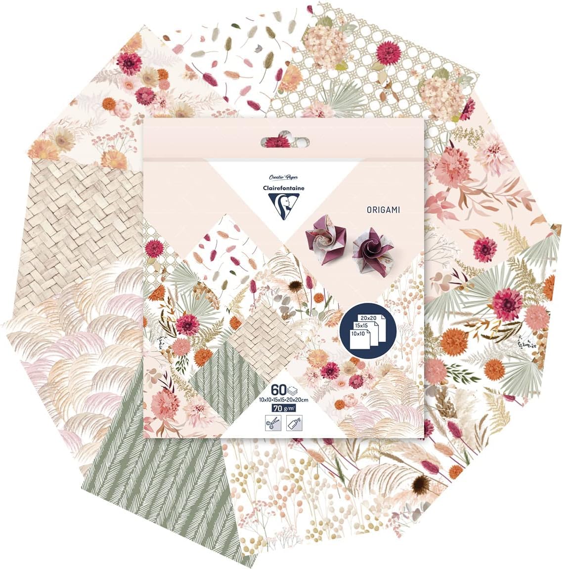 clairefontaine-tulip-95371c-papier-origami-fleurs-s-ch-es-60-feuilles image 2