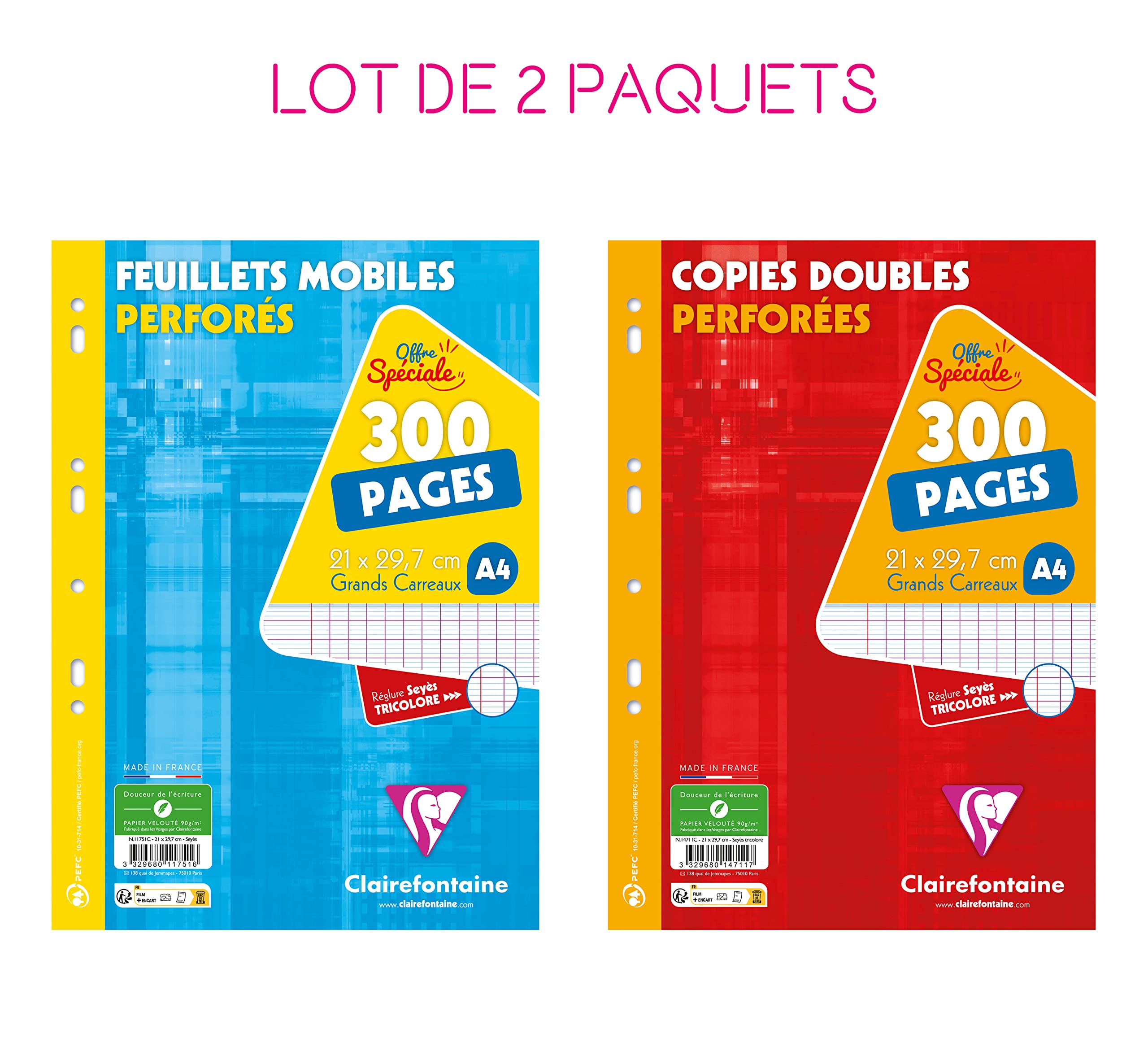 clairefontaine-1951-copies-perfor-es-a4-grands-carreaux-2x300-pages-90g image 2