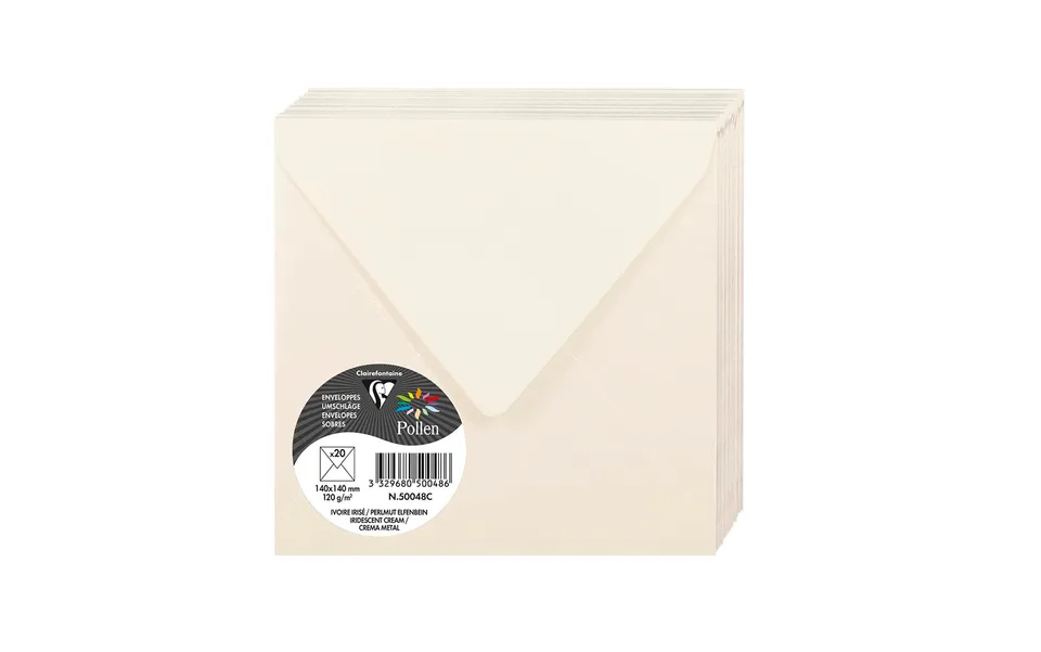 clairefontaine-pollen-enveloppe-ivoire-iris-14x14-cm-lot-20-120g image 1