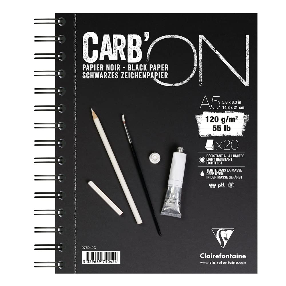 clairefontaine-painton-975042c-bloc-dessin-noir-a5-120g image 1