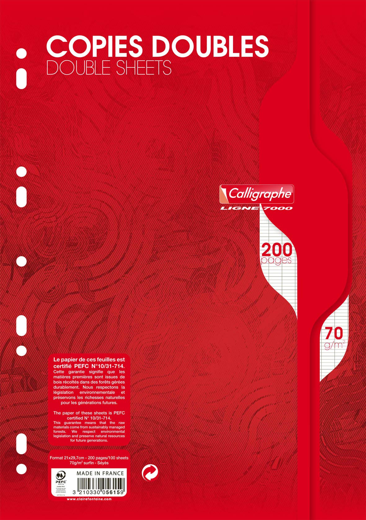 clairefontaine-calligraphe-5615c-copies-doubles-a4-200p-grands-carreaux image 1