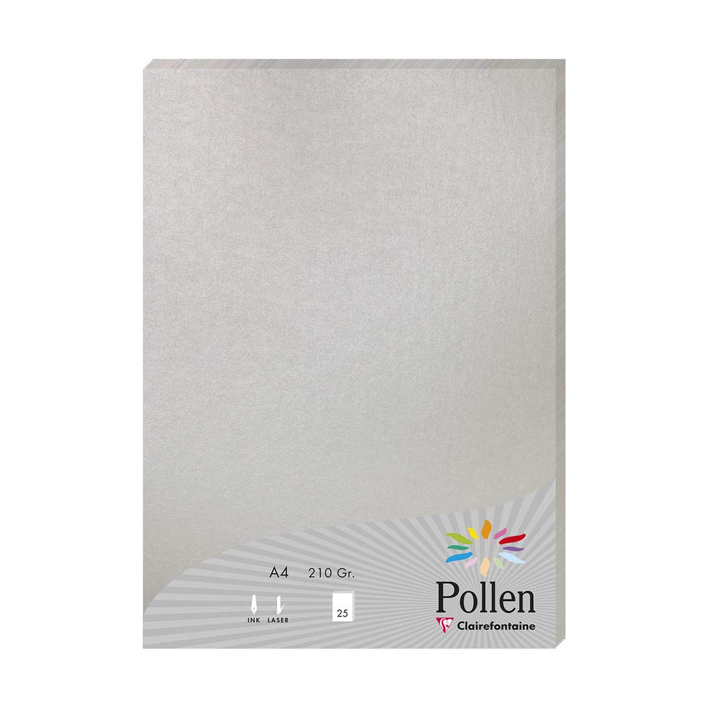 clairefontaine-pollen-feuilles-a4-210g-argent-paquet-de-25 image 1