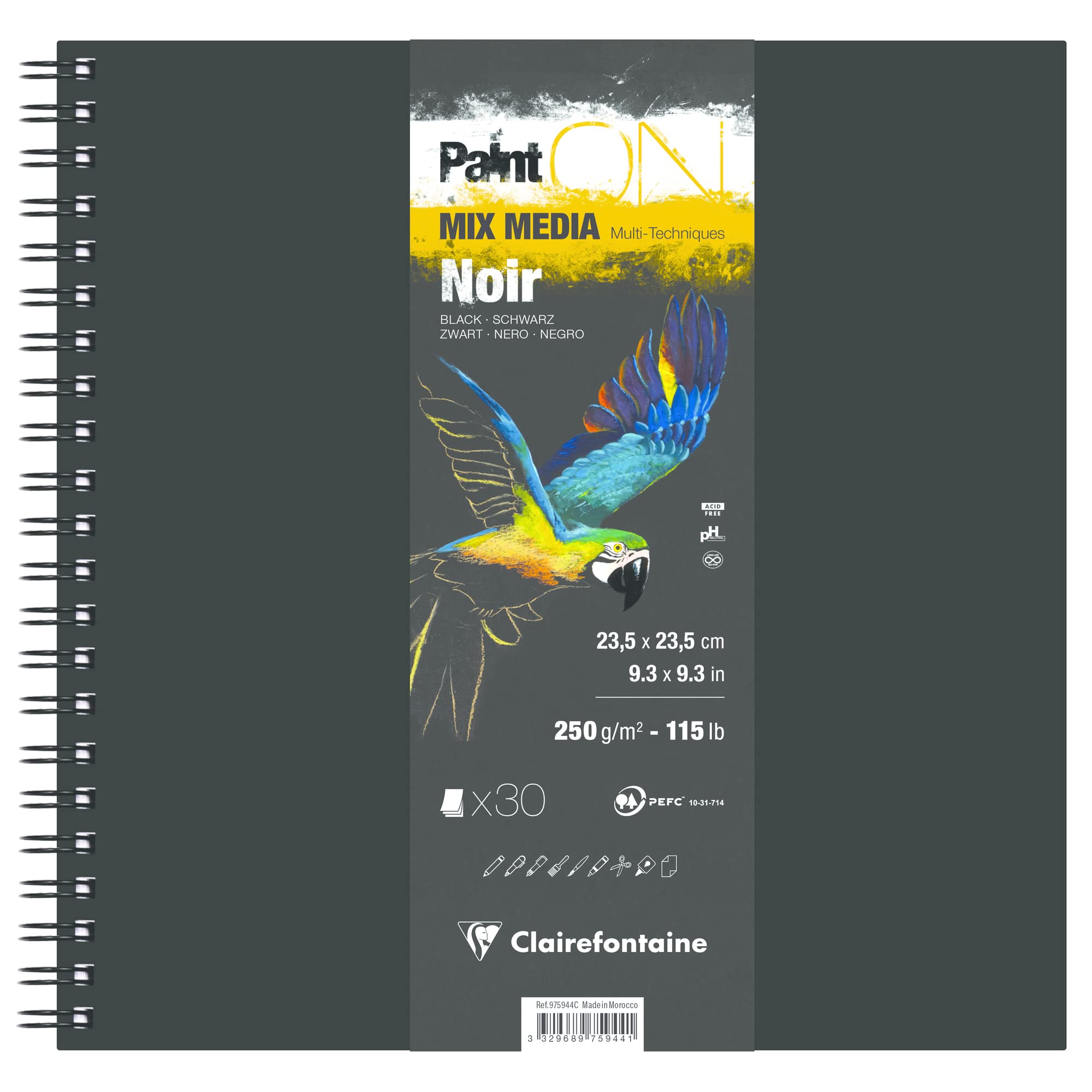 clairefontaine-painton-975943c-carnet-spiral-a4-noir-30-feuilles image 4