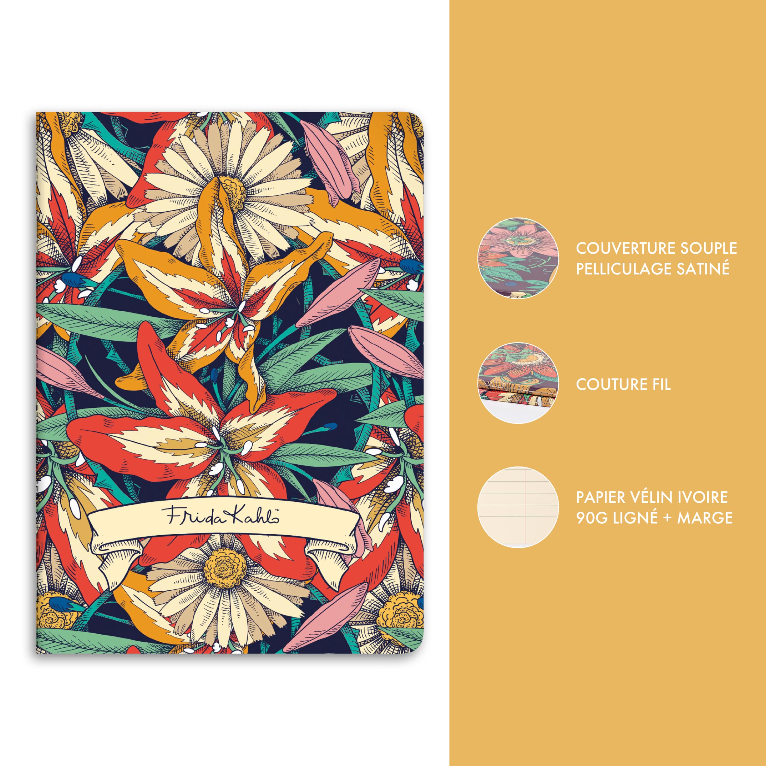 clairefontaine-frida-kahlo-116213c-cahier-a4-lign-96-pages image 3