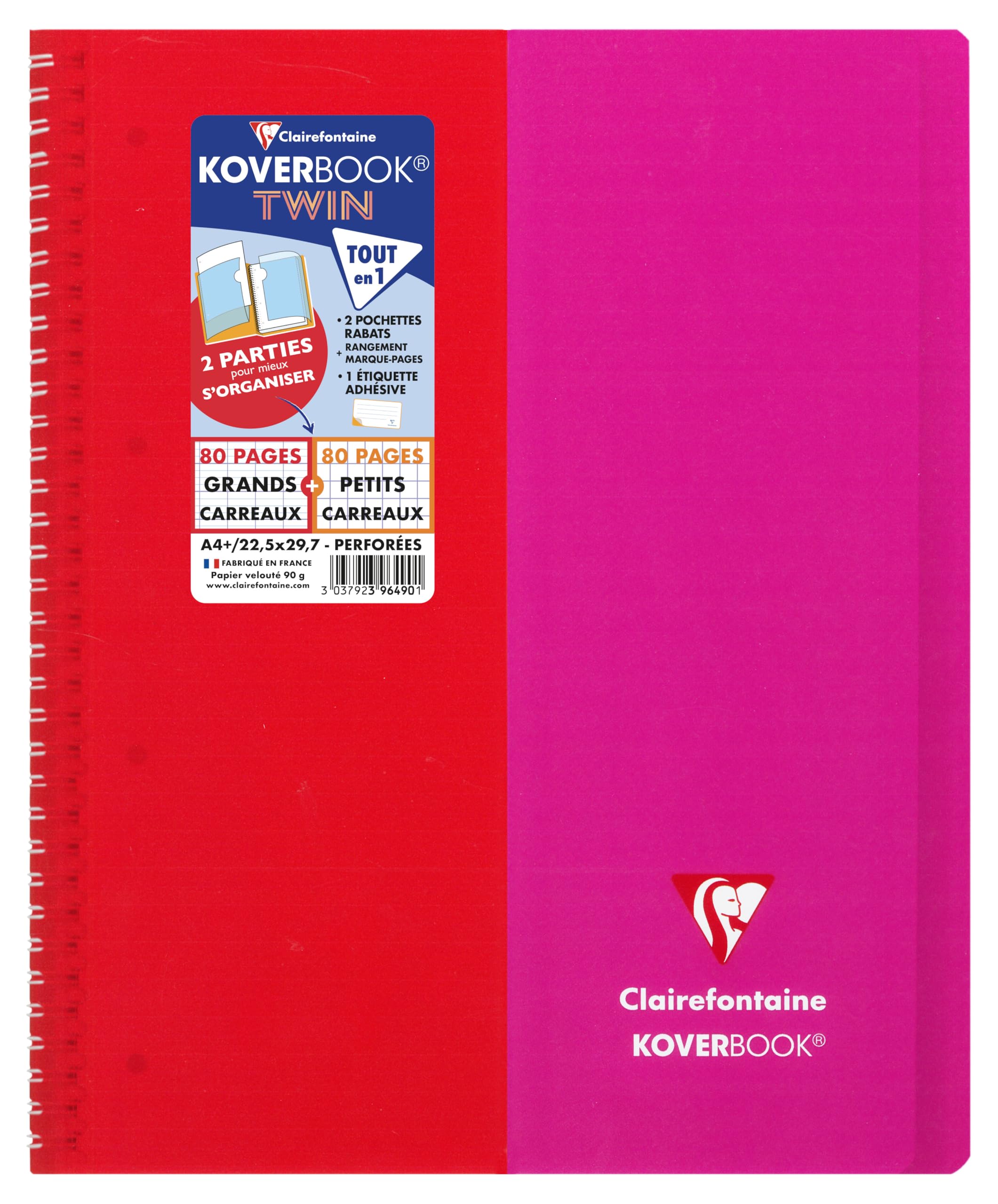 clairefontaine-1951-396490c-cahier-spirale-koverbook-twin-a4-160p image 2