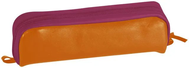 clairefontaine-age-bag-8399c-trousse-cuir-orange-fuchsia image 1