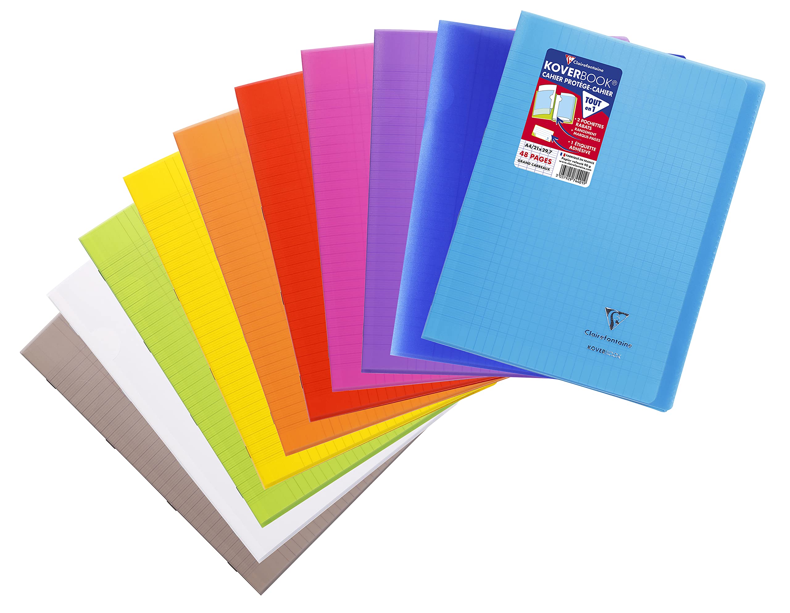 clairefontaine-koverbook-lot-4-cahiers-a4-grands-carreaux-96-pages image 6