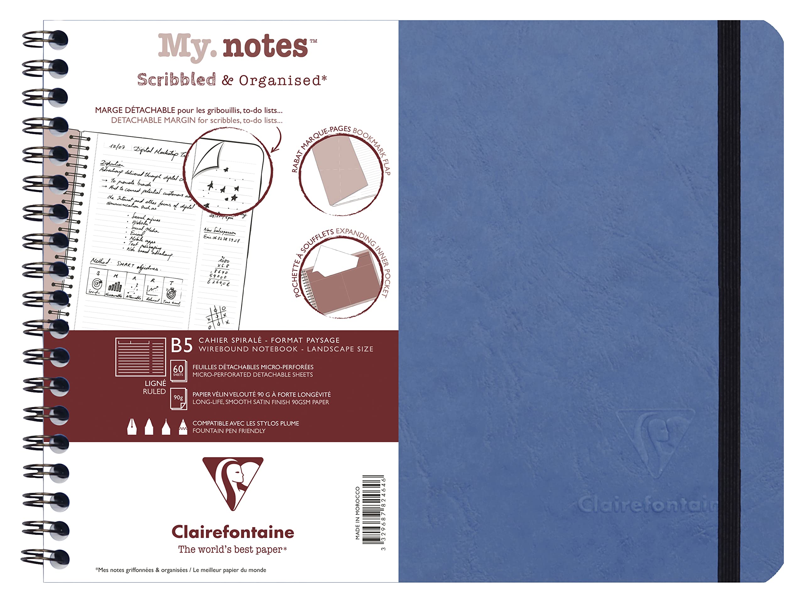 clairefontaine-my-notes-78243c-cahier-spirale-b5-dot-tabac-120p image 8