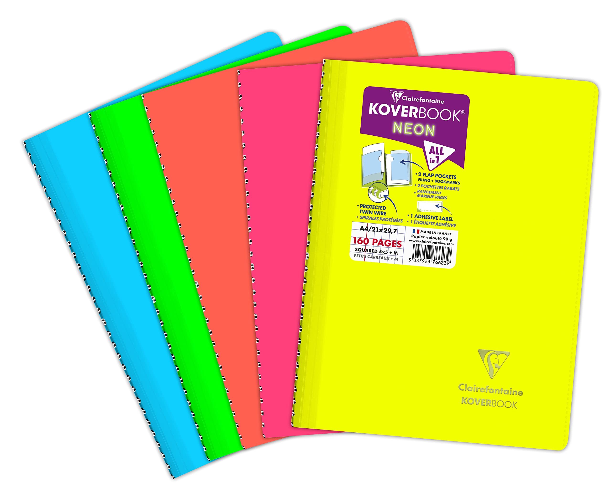 clairefontaine-koverbook-neon-carnet-spirale-a5-lign-fluo image 8