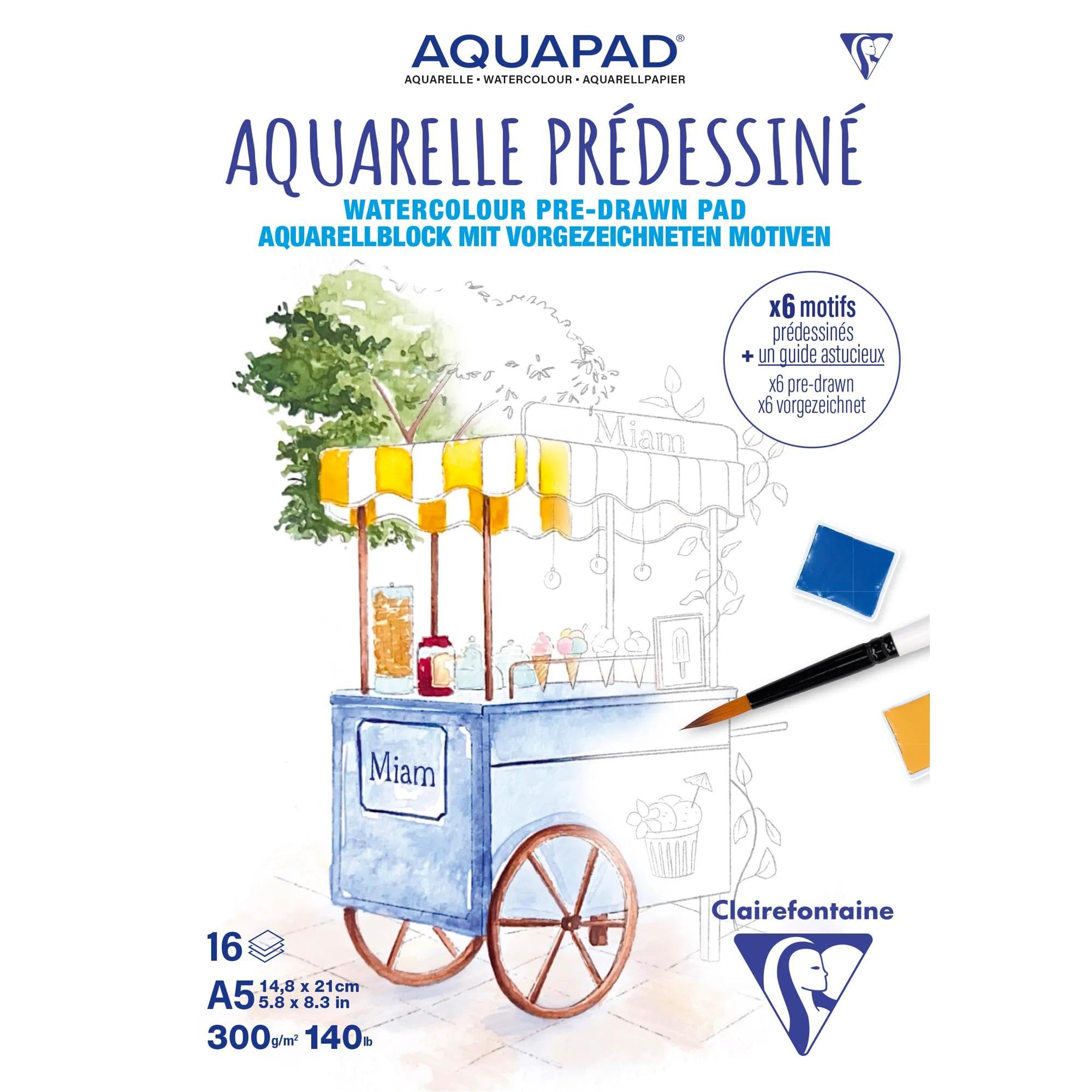 clairefontaine-painton-976071c-bloc-aquarelle-a5-300g-gourmandise image 1