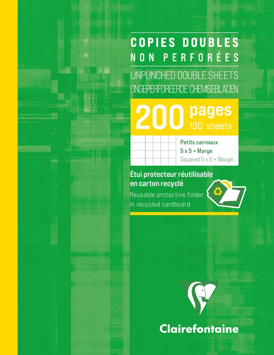 clairefontaine-copies-doubles-16-5x21-200-pages-petits-carreaux image 1