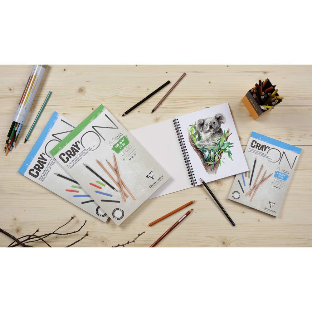 clairefontaine-cray-on-bloc-dessin-a4-50-feuilles-120-g-grain-fin image 2