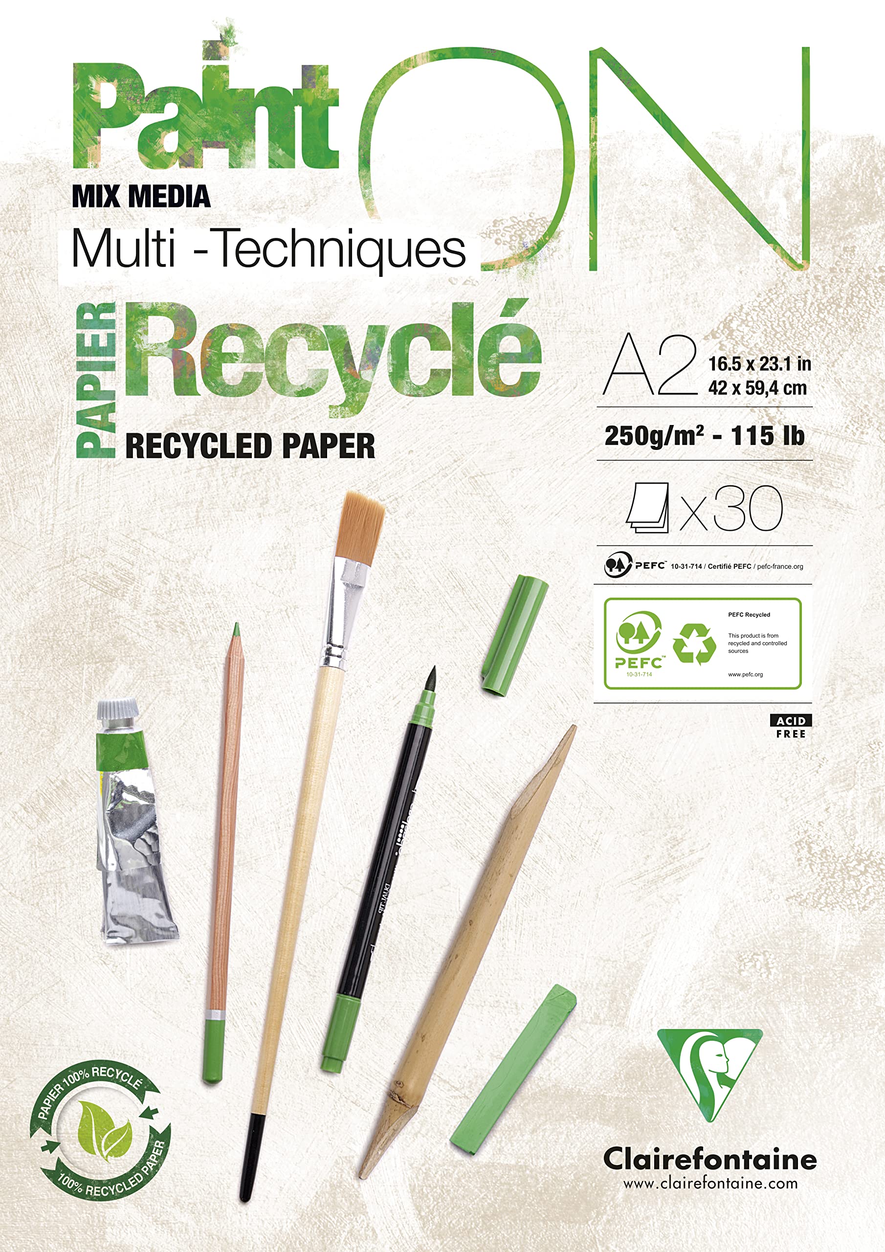 clairefontaine-painton-976121c-bloc-a4-250g-blanc-15-feuilles image 8