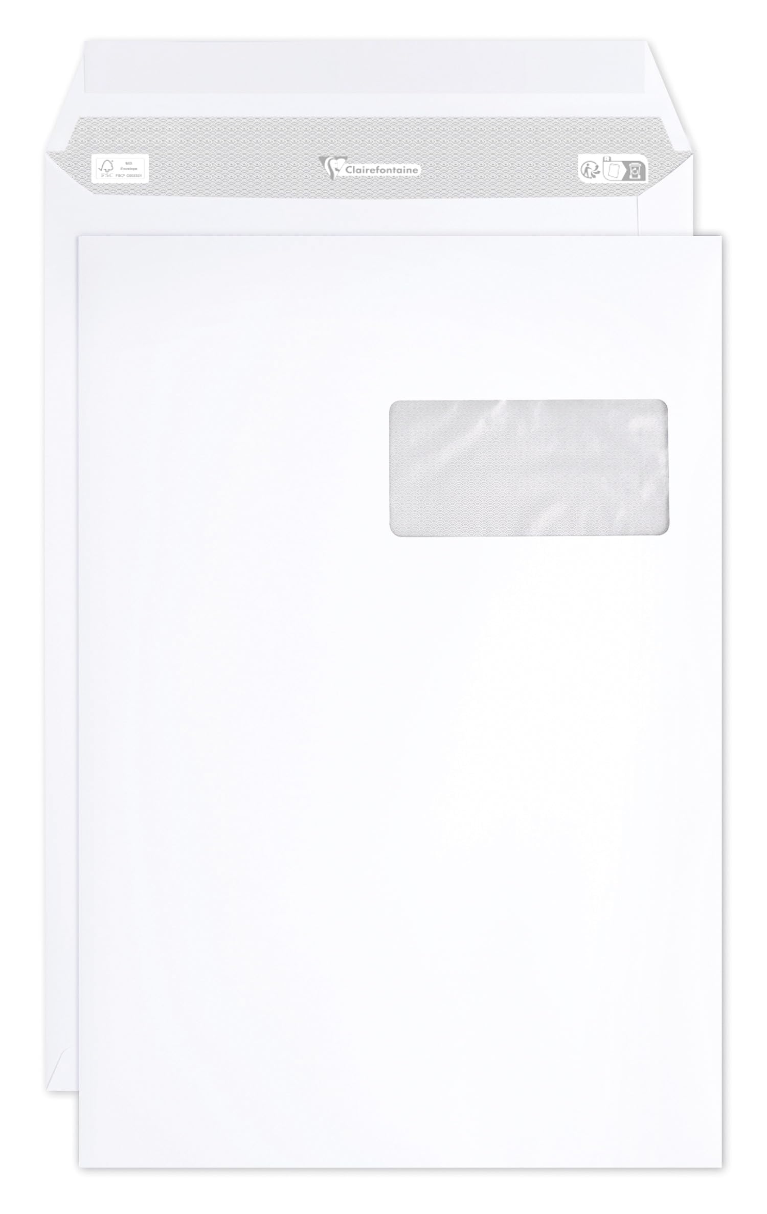 clairefontaine-10150c-bo-te-250-enveloppes-c4-90g-fen-tre-auto-adh-sive image 1