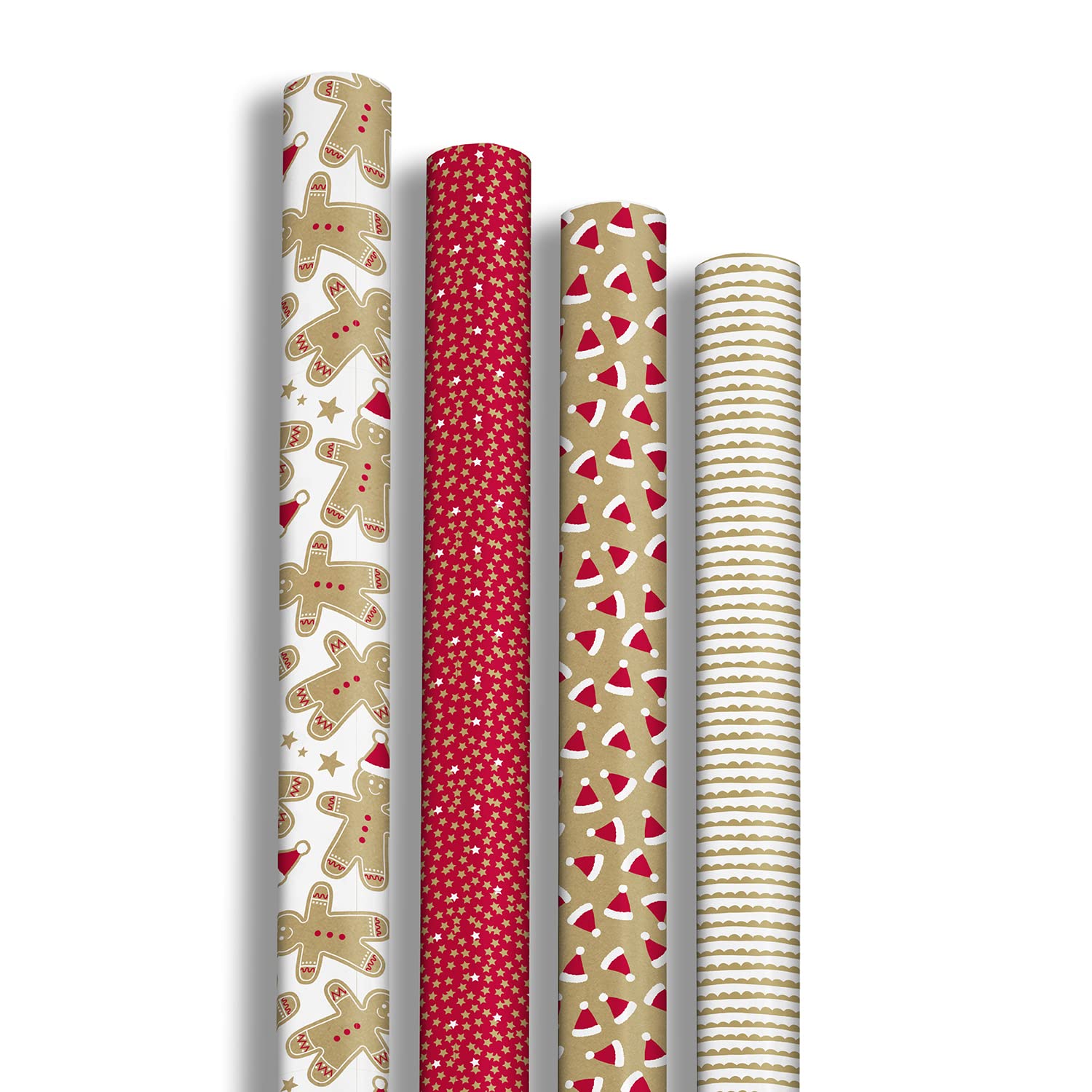 clairefontaine-tulip-papier-cadeau-kraft-pain-d-pices-12-rouleaux image 1
