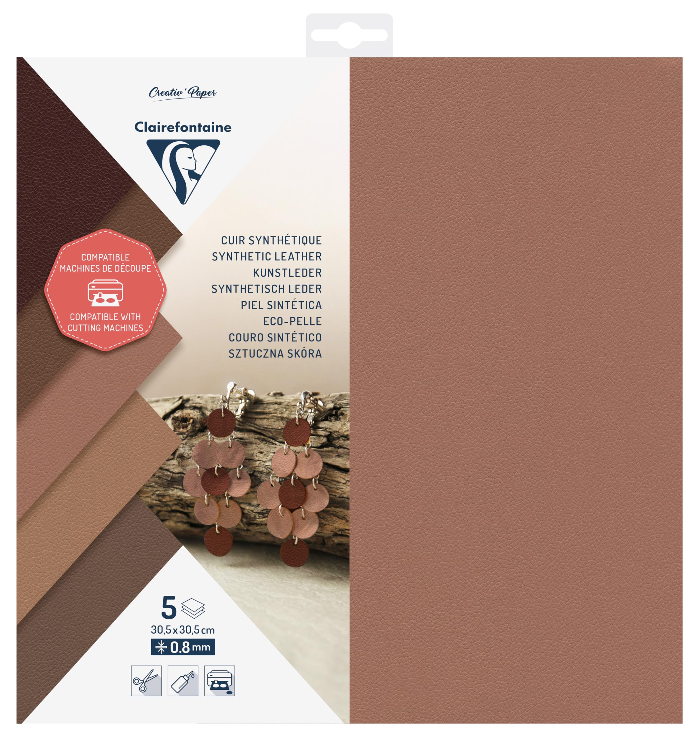 clairefontaine-95737c-simili-cuir-rose-30-5x30-5-lot-de-5 image 1